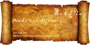 Maráczi Ákos névjegykártya