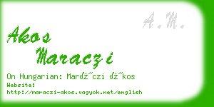 akos maraczi business card